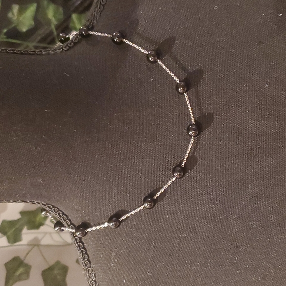 EFFY® Onyx Bead Collar Necklace in Sterling Silver - Picture 2 of 7